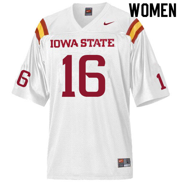 Women #16 Daniel Jackson Iowa State Cyclones College Football Jerseys Sale-White